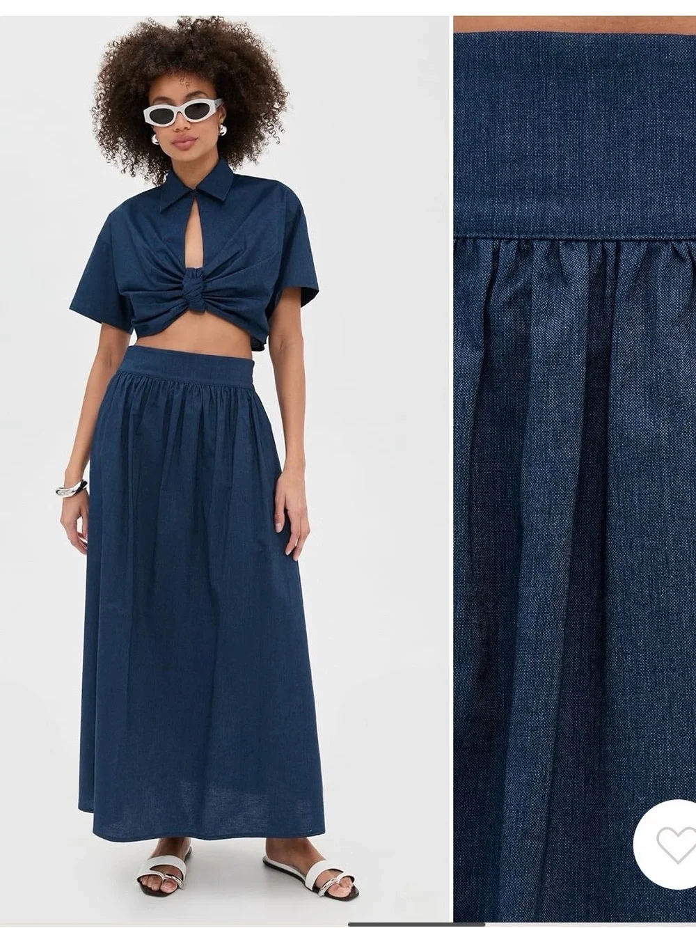 Denim Maxi Skirt. Matching Set. De Loretta